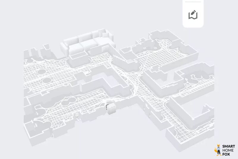 Eine 3D-Karte von Deinem zu Hause ist in der Roborock App zu sehen.
